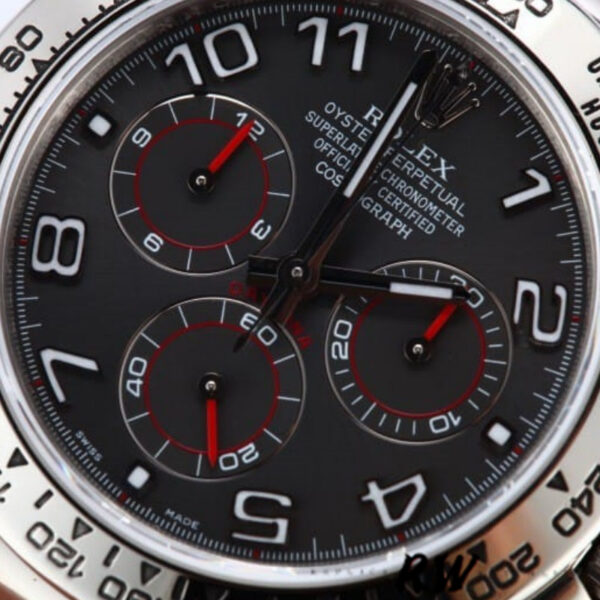 Rolex Cosmograph Daytona 116519 Gray dial Black Leather Strap 40mm Mens Replica Watch - Image 4