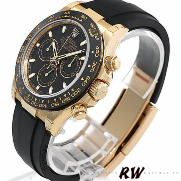 Rolex Daytona 116518LN Black Dial Yellow Gold 40mm Mens Replica Watch - Image 4