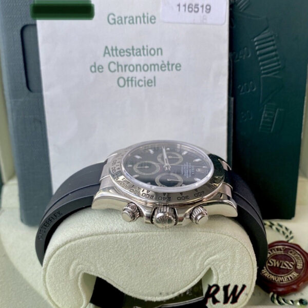 Rolex Daytona 116519 Black Dial Black Rubber strap 40mm Mens Replica Watch - Image 3