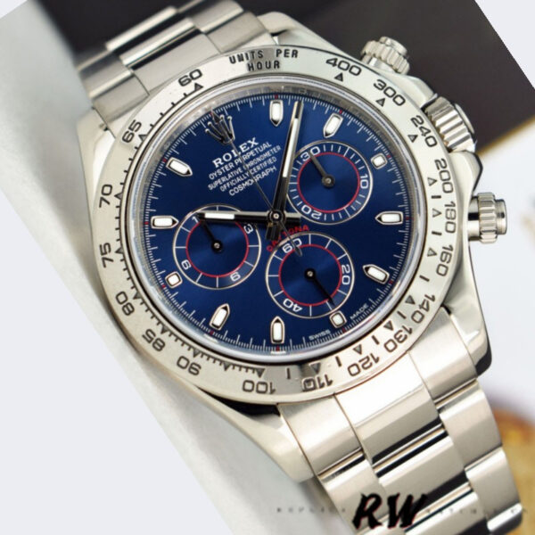Rolex Cosmograph Daytona 116509 Blue Index Dial 40MM Mens Replica Watch - Image 4