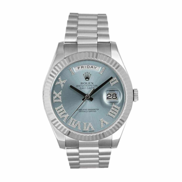Rolex Day-Date II 218239 Ice Blue Roman Diamond Dial Replica