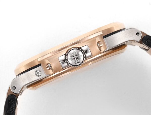 Patek Philippe Nautilus Moon Phases Rose & White Gold Slate Grey Dial 5712GR 001 - Image 6