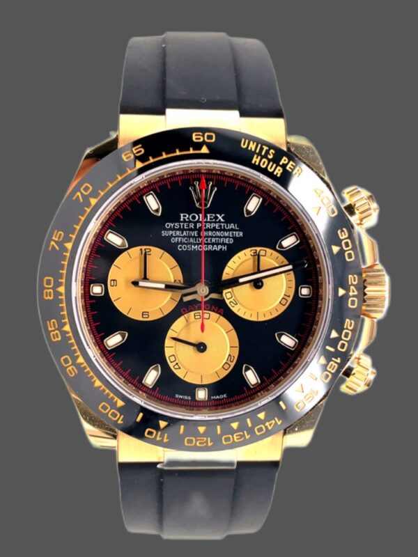 Rolex Daytona 116528LN Black Dial Rubber strap 40mm Mens Replica Watch