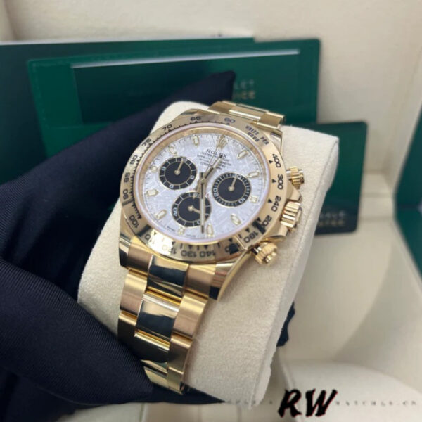 Rolex Daytona 116508 Yellow Gold Meteorite Grey Dial 40MM Mens Replica Watch - Image 3