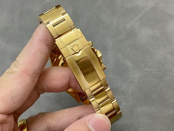 Rolex Daytona 116598 Yellow Gold Black Diamond Dial 40MM Mens Replica Watch - Image 10