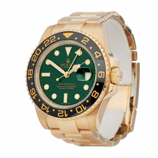 Rolex GMT-Master II 11678LN Yellow Gold Green Dial oyster Replica - Image 2