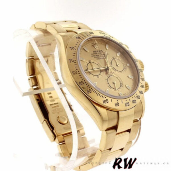 Rolex Cosmograph Daytona 116528 Champagne Index Dial 40MM Mens Replica Watch - Image 3