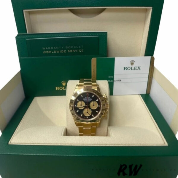 Rolex Daytona 116528 Yellow Gold Black Paul Newman Dial 40mm Mens Replica Watch - Image 6