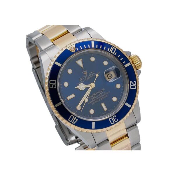 Rolex Submariner Date Two Tone Blue Dial 16613 Replica - Image 3