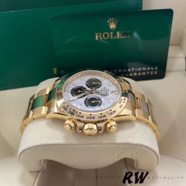 Rolex Daytona 116508 Yellow Gold Meteorite Grey Dial 40MM Mens Replica Watch - Image 5