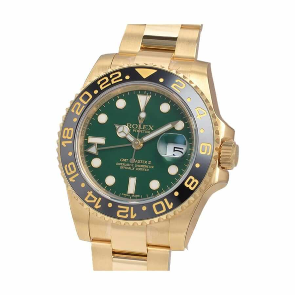 Rolex GMT-Master II 11678LN Yellow Gold Green Dial oyster Replica - Image 3