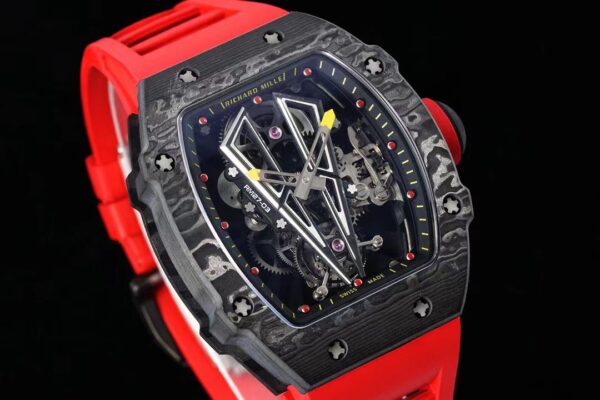 Replica RM 27-03 Rafael Nadal Black Tourbillon Red Rubber Strap - Image 2