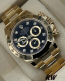 Rolex Daytona 116508 Yellow Gold Black Diamond Dial 40MM Mens Replica Watch - Image 3
