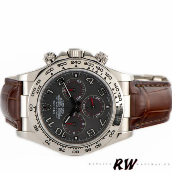 Rolex Daytona 116519 White Gold Grey Dial 40mm Mens Replica Watch - Image 5