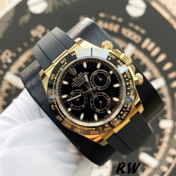 Rolex Daytona 116518LN Black Dial Yellow Gold 40mm Mens Replica Watch - Image 3