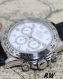 Rolex Daytona 16519 White Dial Black Leather strap 40mm Mens Replica Watch - Image 4