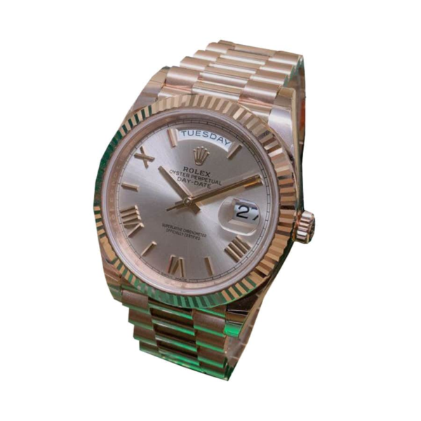 Replica Rolex Day-Date 228235 AR Rose Gold Wrapped Rhodium Dial - Image 2