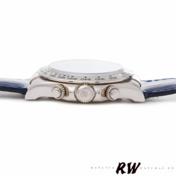 Rolex Daytona 116519 Sodalite Arabic Dial Blue Alligator Leather 40mm Mens Replica Watch - Image 3