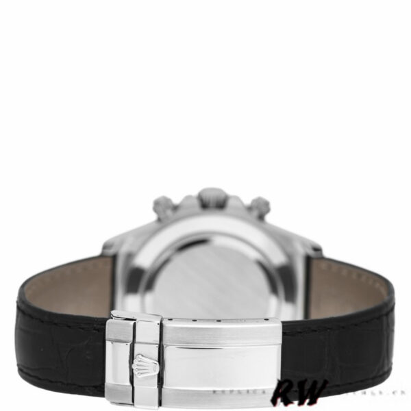 Rolex Daytona 116519 Black Alligator Leather strap White Dial 40mm Mens Replica Watch - Image 5