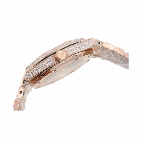 Audemars Piguet Royal Oak Iced Out Rose Gold Replica - Image 5