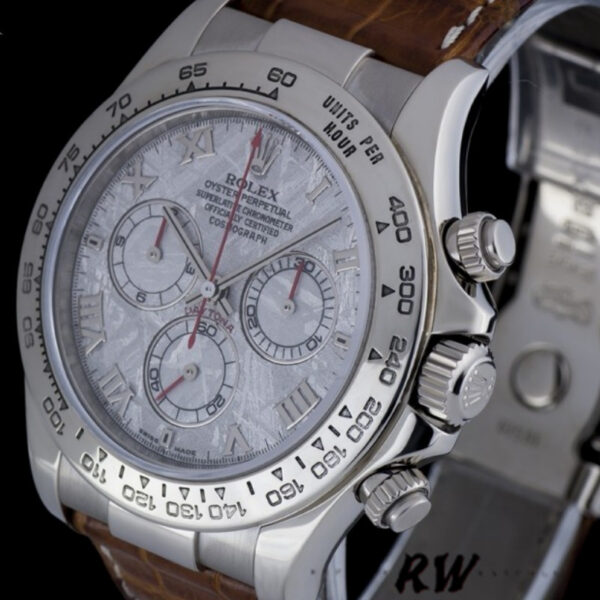 Rolex Daytona 116519 Brown Leather strap Meteorite Dial 40mm Mens Replica Watch - Image 3