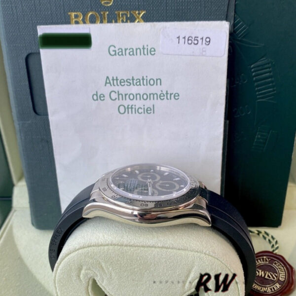 Rolex Daytona 116519 Black Dial Black Rubber strap 40mm Mens Replica Watch - Image 4
