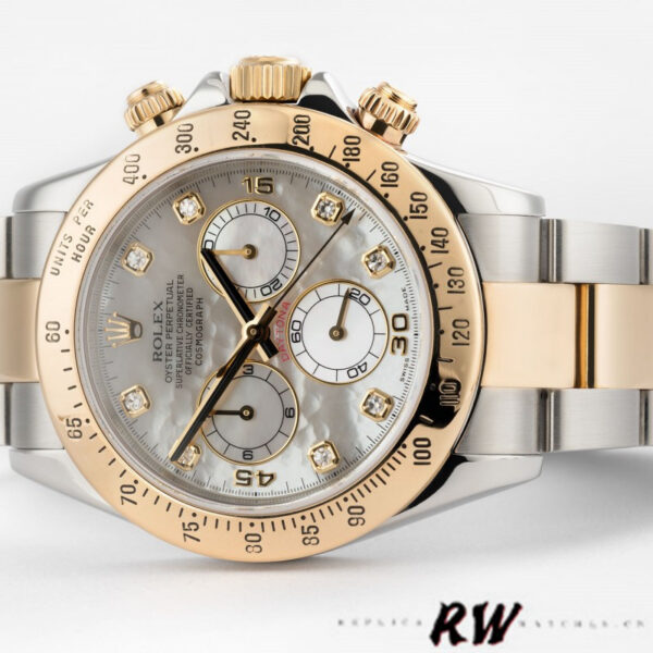 Rolex Cosmograph Daytona 116523 Diamond Mother of Pearl Dial 40mm Mens Replica Watch - Image 5