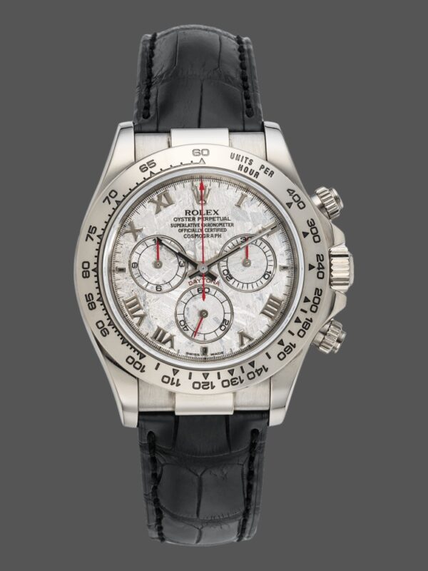 Rolex Daytona 116519 Black Leather strap Meteorite Dial 40mm Mens Replica Watch