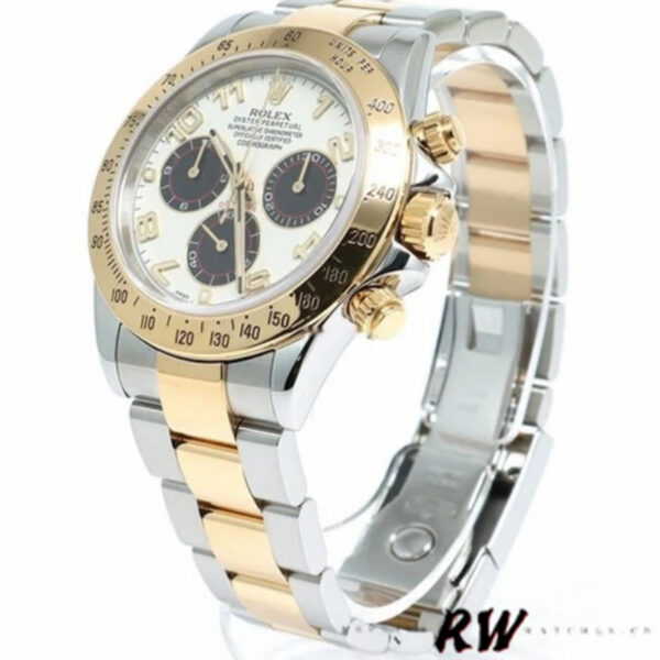 Rolex Daytona 116523 White Arabic Panda Dial 40mm Mens Replica Watch - Image 2