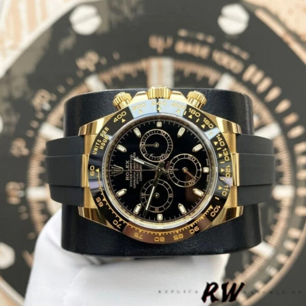 Rolex Daytona 116518LN Black Dial Yellow Gold 40mm Mens Replica Watch - Image 5