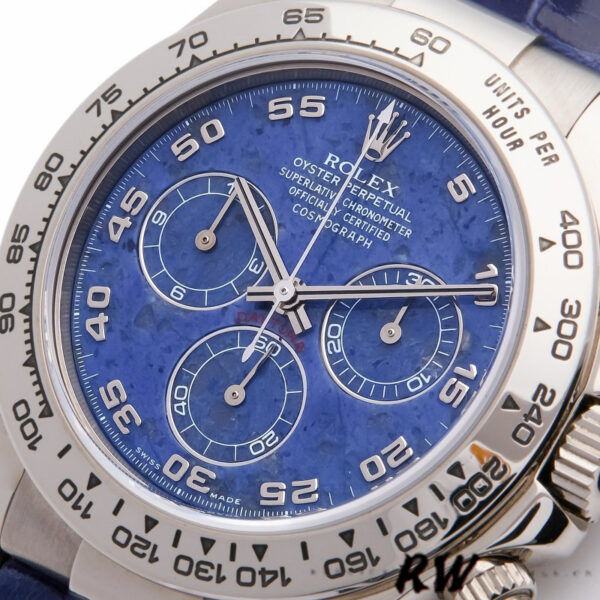 Rolex Daytona 116519 Sodalite Arabic Dial Blue Alligator Leather 40mm Mens Replica Watch - Image 2