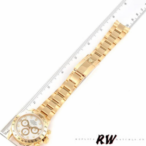 Rolex Cosmograph Daytona 116528 White Diamond Dial 40MM Mens Replica Watch - Image 6