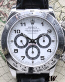 Rolex Daytona 16519 White Dial Black Leather strap 40mm Mens Replica Watch - Image 2