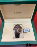 Rolex Cosmograph Daytona 116515 Leather strap Black Dial 40mm Mens Replica Watch - Image 6