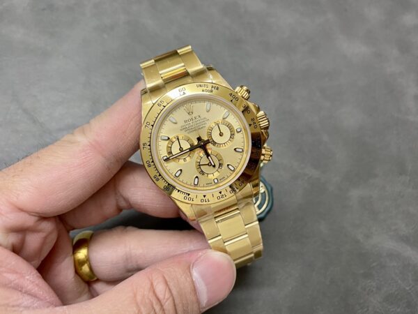 Rolex Daytona 116508 Yellow Gold Champagne Index Dial 40MM Mens Replica Watch - Image 6