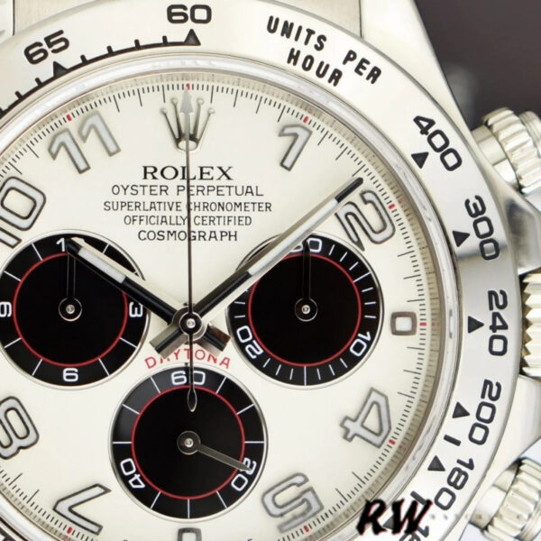 Rolex Daytona 116519 Panda Dial Black Leather Strap 40mm Mens Replica Watch - Image 4