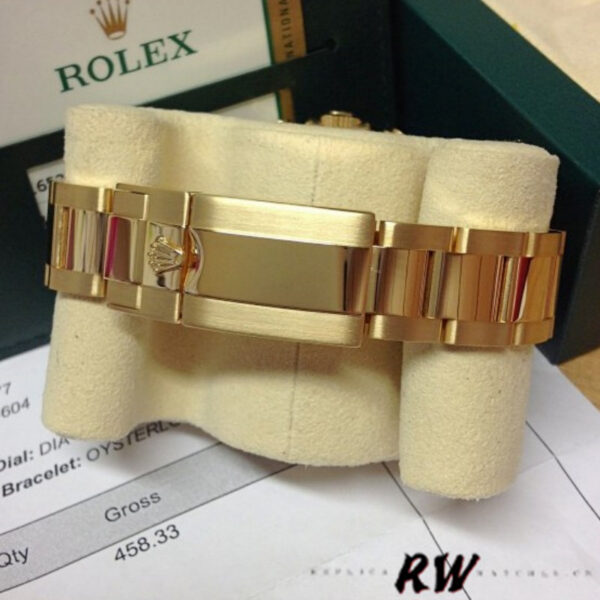 Rolex Daytona 116528 Yellow Gold Mother of Pearl Diamond Dial 40mm Mens Replica Watch - Image 6