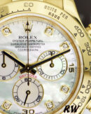 Rolex Daytona 116518 MOP Diamond Dial Yellow Gold 40mm Mens Replica Watch - Image 4
