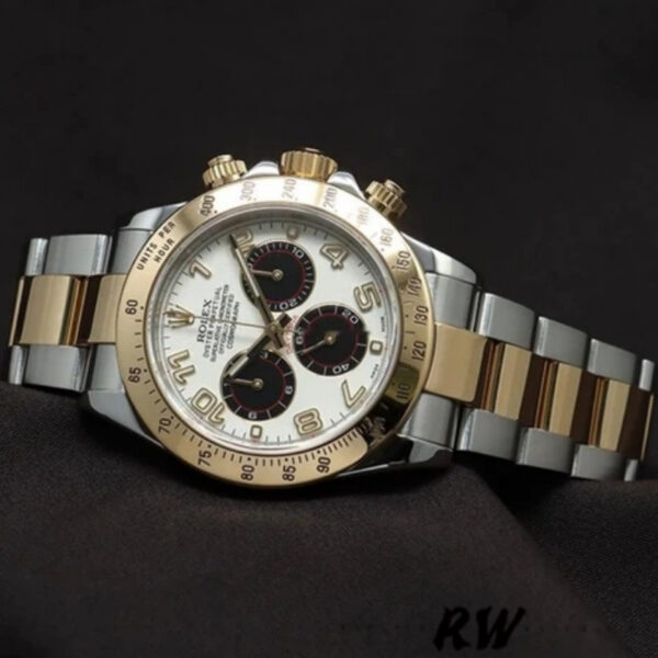 Rolex Daytona 116523 White Arabic Panda Dial 40mm Mens Replica Watch - Image 3