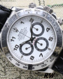 Rolex Daytona 16519 White Dial Black Leather strap 40mm Mens Replica Watch - Image 3