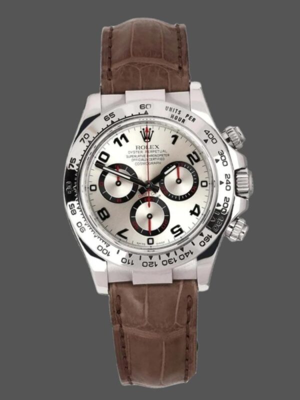 Rolex Daytona 116519 White Gold Racing Dial Brown Leather strap 40mm Mens Replica Watch - Image 2