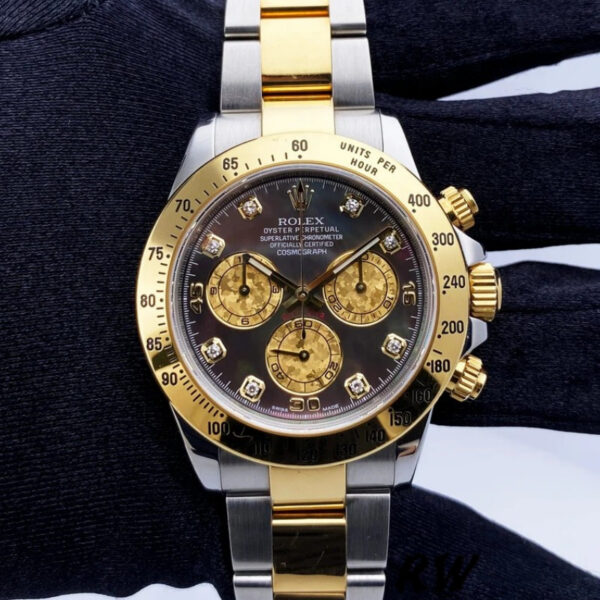 Rolex Daytona 116523 Dark MOP Black Dial 40mm Mens Replica Watch - Image 2