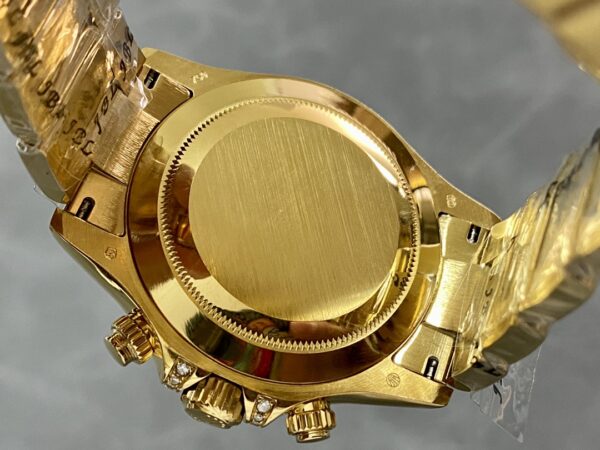Rolex Daytona 116598 Yellow Gold Black Diamond Dial 40MM Mens Replica Watch - Image 9