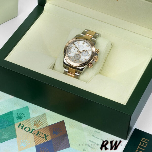 Rolex Cosmograph Daytona 116523 Diamond Mother of Pearl Dial 40mm Mens Replica Watch - Image 7