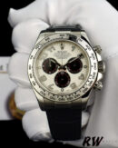 Rolex Daytona 116519 Panda Dial Black Leather Strap 40mm Mens Replica Watch - Image 2