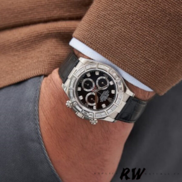 Rolex Cosmograph Daytona 116589 Black Diamond Dial 40MM Mens Replica Watch - Image 6