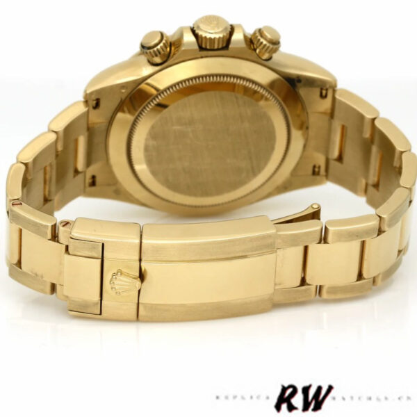 Rolex Daytona 116508 Yellow Gold Black Mother Of Pearl Dial 40MM Mens Replica Watch - Image 5