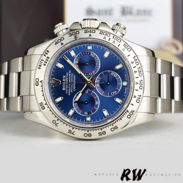 Rolex Cosmograph Daytona 116509 Blue Index Dial 40MM Mens Replica Watch - Image 5