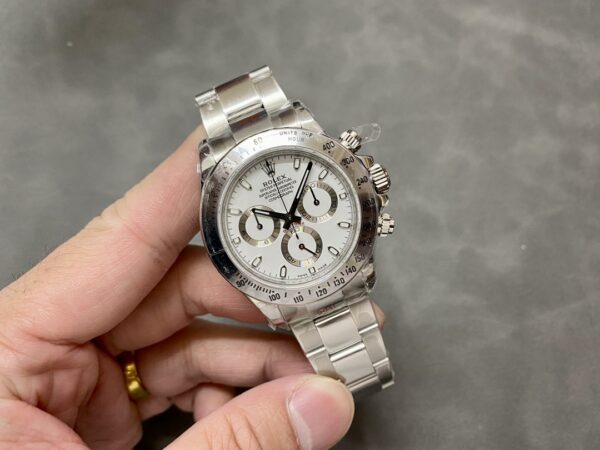 Rolex Daytona 116520 Stainless Steel Case White Dial 40MM Mens Replica Watch - Image 6