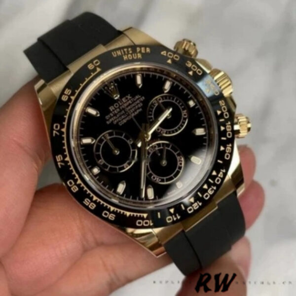 Rolex Daytona 116518LN Black Dial Yellow Gold 40mm Mens Replica Watch - Image 2